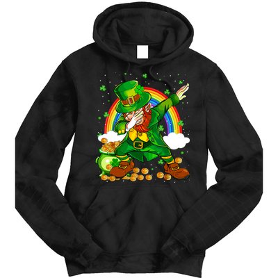 St Patricks Day Dabbing Leprechaun Boy Funny Dab Dance Tie Dye Hoodie