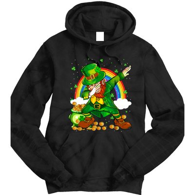 St Patricks Day Dabbing Leprechaun Boy Funny Dab Dance Tie Dye Hoodie