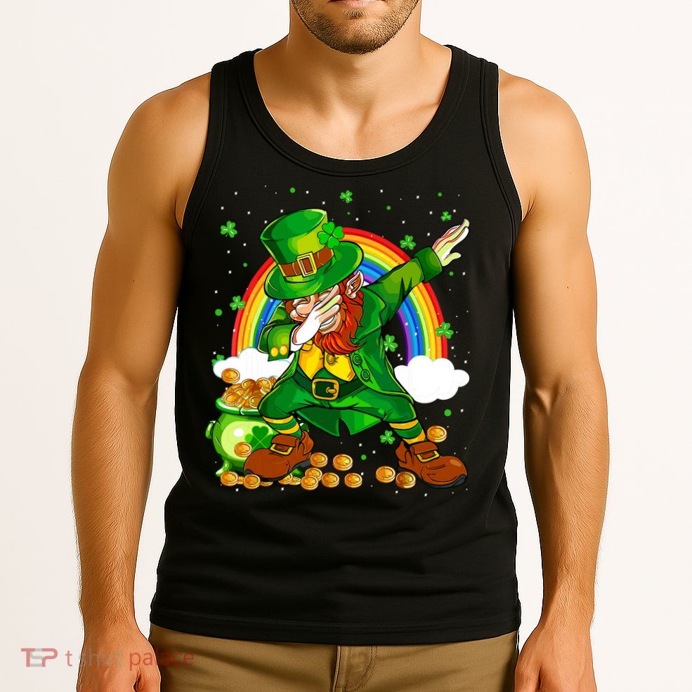 St Patricks Day Dabbing Leprechaun Boy Funny Dab Dance Tank Top