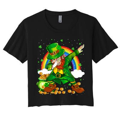 St Patricks Day Dabbing Leprechaun Boy Funny Dab Dance Crop Top