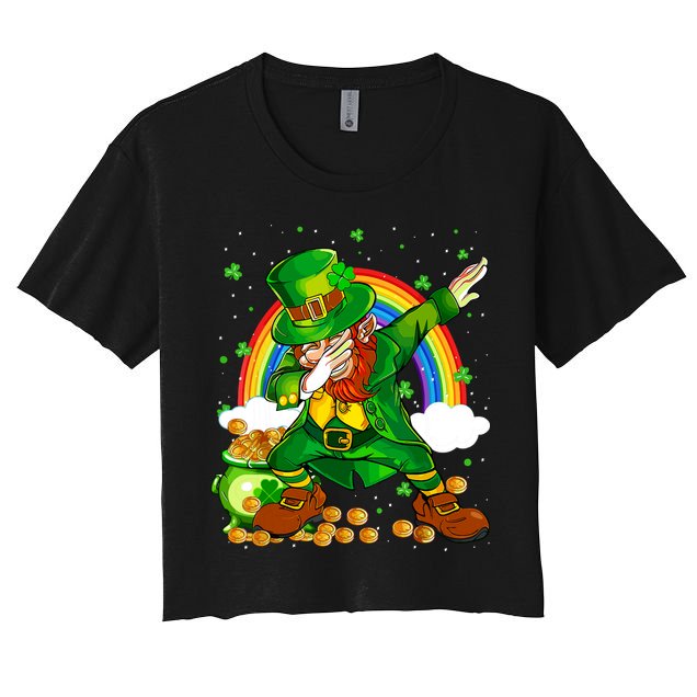 St Patricks Day Dabbing Leprechaun Boy Funny Dab Dance Crop Top
