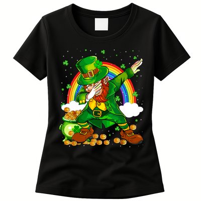 St Patricks Day Dabbing Leprechaun Boy Funny Dab Dance Womens T-Shirt