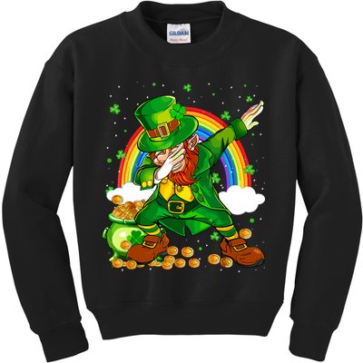 St Patricks Day Dabbing Leprechaun Boy Funny Dab Dance Kids Sweatshirt