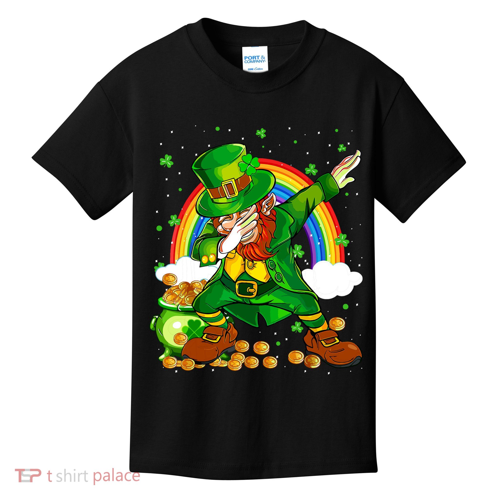 St Patricks Day Dabbing Leprechaun Boy Funny Dab Dance Kids T-Shirt
