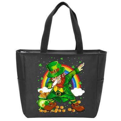 St Patricks Day Dabbing Leprechaun Boy Funny Dab Dance Zip Tote Bag