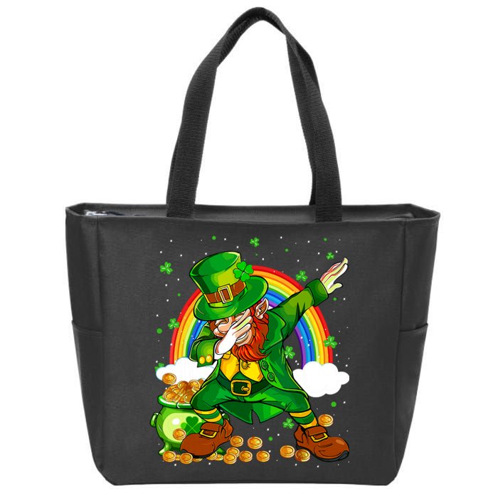 St Patricks Day Dabbing Leprechaun Boy Funny Dab Dance Zip Tote Bag