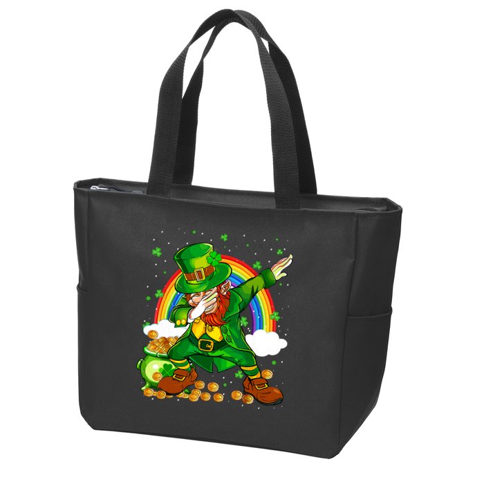 St Patricks Day Dabbing Leprechaun Boy Funny Dab Dance Zip Tote Bag