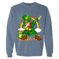 St Patricks Day Dabbing Leprechaun Boy Funny Dab Dance Garment-Dyed Sweatshirt