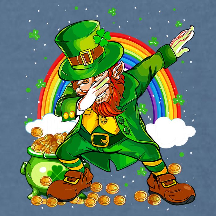 St Patricks Day Dabbing Leprechaun Boy Funny Dab Dance Garment-Dyed Sweatshirt