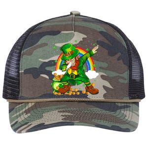 St Patricks Day Dabbing Leprechaun Boy Funny Dab Dance Retro Rope Trucker Hat Cap