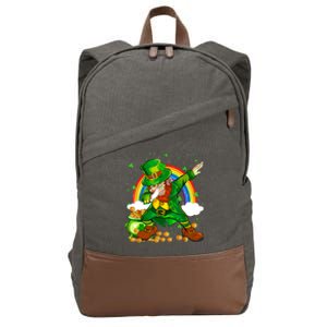 St Patricks Day Dabbing Leprechaun Boy Funny Dab Dance Cotton Canvas Backpack