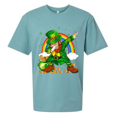 St Patricks Day Dabbing Leprechaun Boy Funny Dab Dance Sueded Cloud Jersey T-Shirt