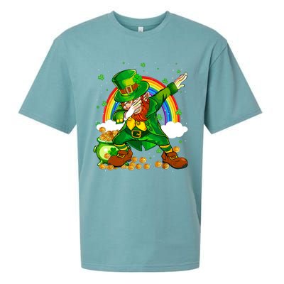 St Patricks Day Dabbing Leprechaun Boy Funny Dab Dance Sueded Cloud Jersey T-Shirt