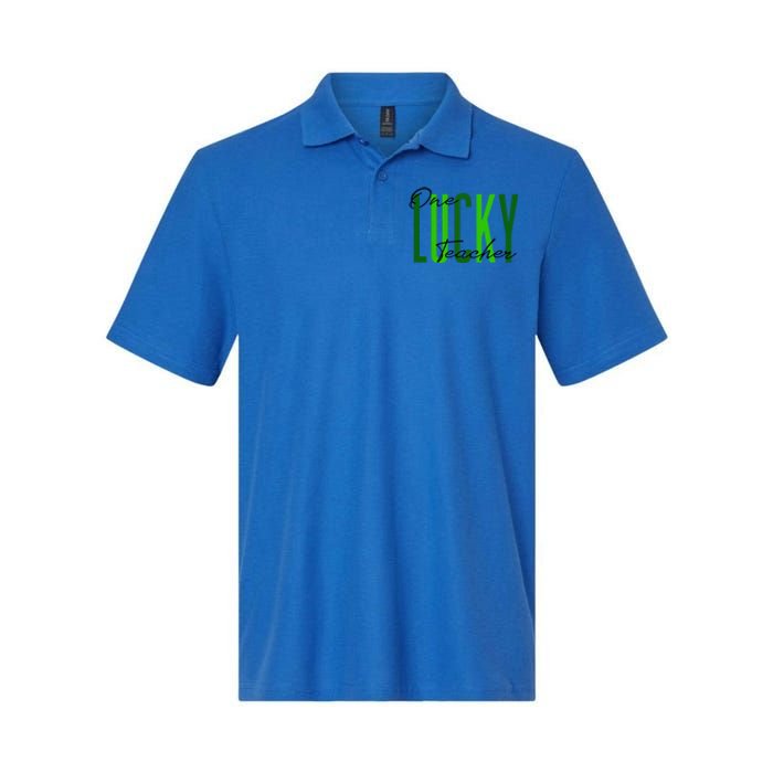 St Patrick's Day One Lucky Teacher Irish 2022 Clothes Gift Softstyle Adult Sport Polo