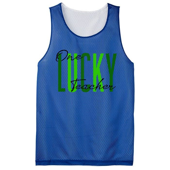 St Patrick's Day One Lucky Teacher Irish 2022 Clothes Gift Mesh Reversible Basketball Jersey Tank