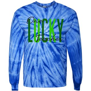 St Patrick's Day One Lucky Teacher Irish 2022 Clothes Gift Tie-Dye Long Sleeve Shirt