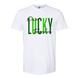 St Patrick's Day One Lucky Teacher Irish 2022 Clothes Gift Softstyle CVC T-Shirt