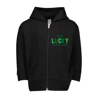 Saint Patricks Day Matching Costumes One Lucky Frenchie Mama Gift Toddler Zip Fleece Hoodie