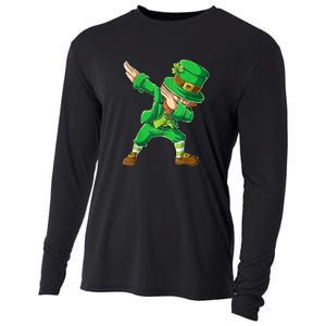 St Patricks Day Dabbing Leprechaun Boys Kids Men Dab Cooling Performance Long Sleeve Crew