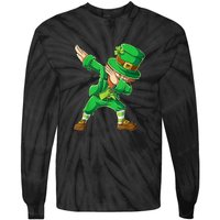 St Patricks Day Dabbing Leprechaun Boys Kids Men Dab Tie-Dye Long Sleeve Shirt