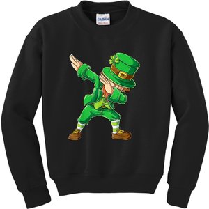 St Patricks Day Dabbing Leprechaun Boys Kids Men Dab Kids Sweatshirt