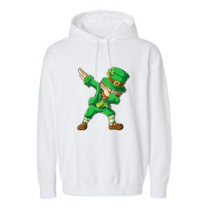 St Patricks Day Dabbing Leprechaun Boys Kids Men Dab Garment-Dyed Fleece Hoodie