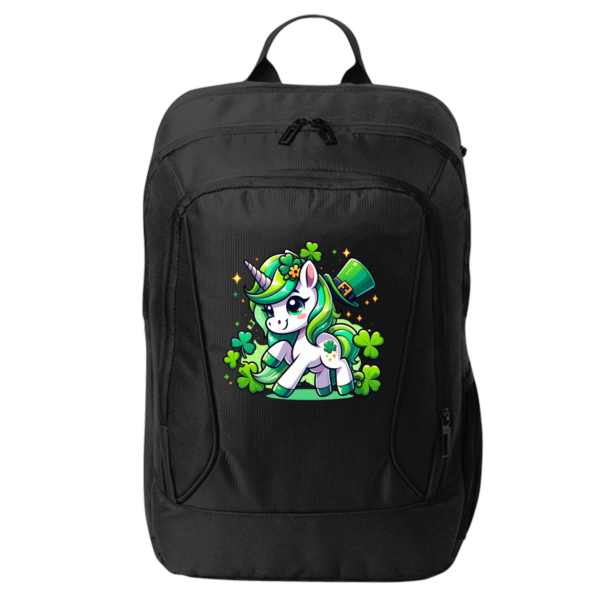 St Patrick Day Irish Unicorn Lepricorn City Backpack