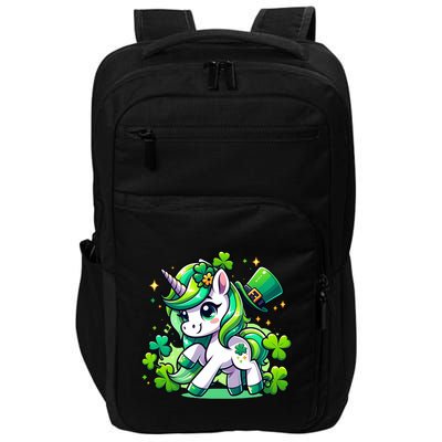St Patrick Day Irish Unicorn Lepricorn Impact Tech Backpack