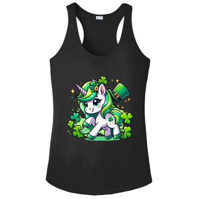 St Patrick Day Irish Unicorn Lepricorn Ladies PosiCharge Competitor Racerback Tank