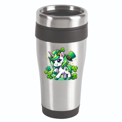 St Patrick Day Irish Unicorn Lepricorn 16oz Travel Tumbler