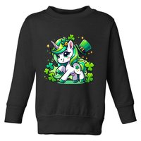 St Patrick Day Irish Unicorn Lepricorn Toddler Sweatshirt
