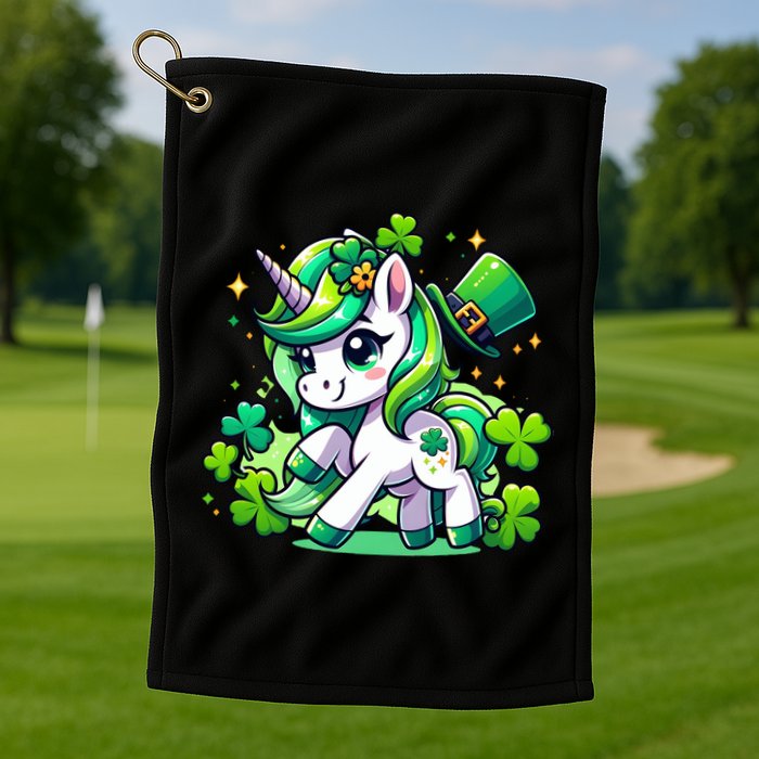 St Patrick Day Irish Unicorn Lepricorn Golf Towel