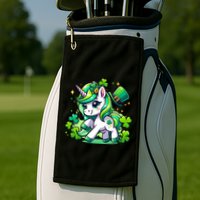 St Patrick Day Irish Unicorn Lepricorn Golf Towel