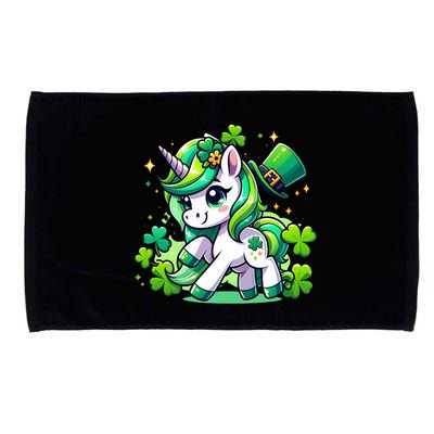 St Patrick Day Irish Unicorn Lepricorn Microfiber Hand Towel
