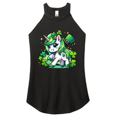 St Patrick Day Irish Unicorn Lepricorn Women's Perfect Tri Rocker Tank
