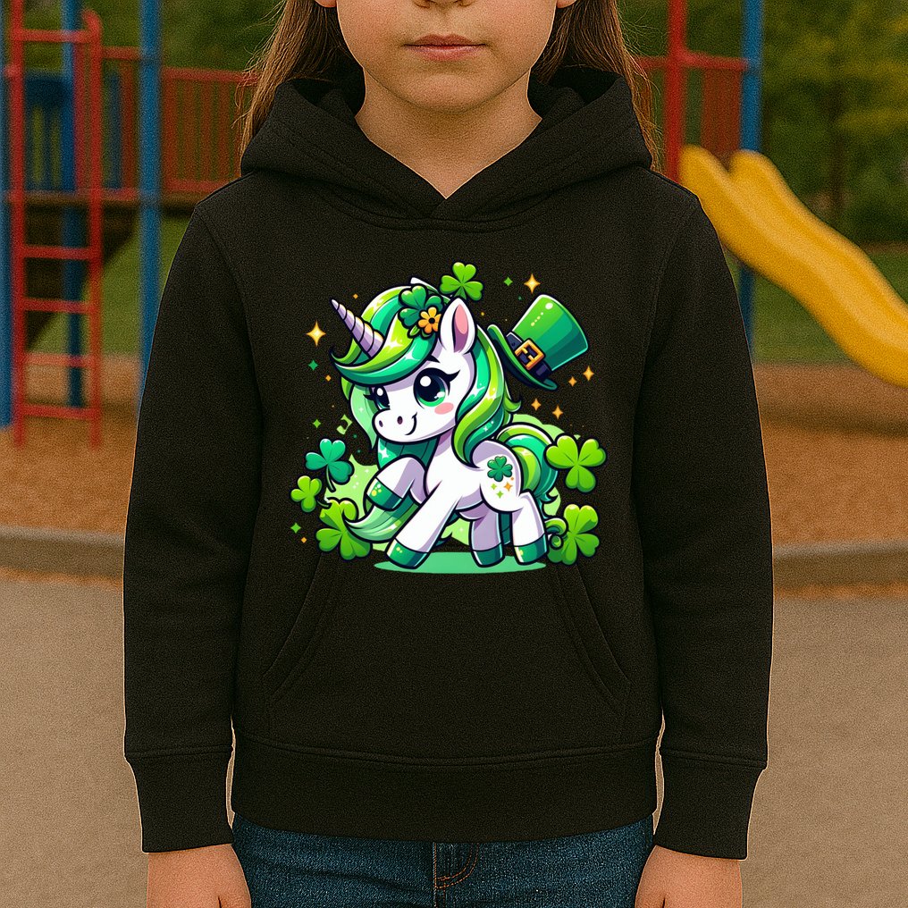 St Patrick Day Irish Unicorn Lepricorn Kids Hoodie