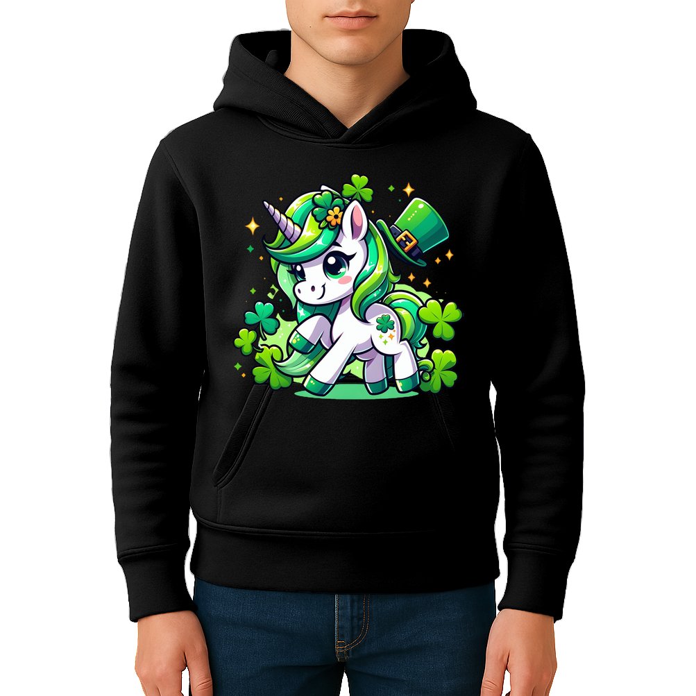 St Patrick Day Irish Unicorn Lepricorn Kids Hoodie