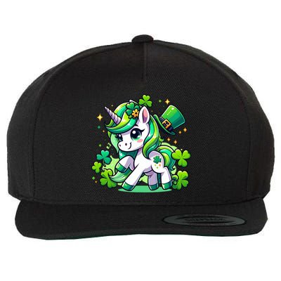 St Patrick Day Irish Unicorn Lepricorn Wool Snapback Cap