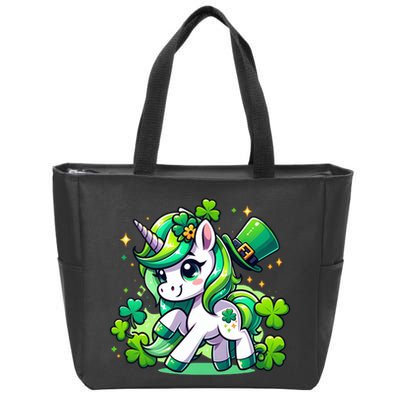 St Patrick Day Irish Unicorn Lepricorn Zip Tote Bag