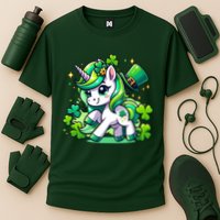 St Patrick Day Irish Unicorn Lepricorn Performance Shirt