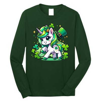 St Patrick Day Irish Unicorn Lepricorn Long Sleeve Shirt