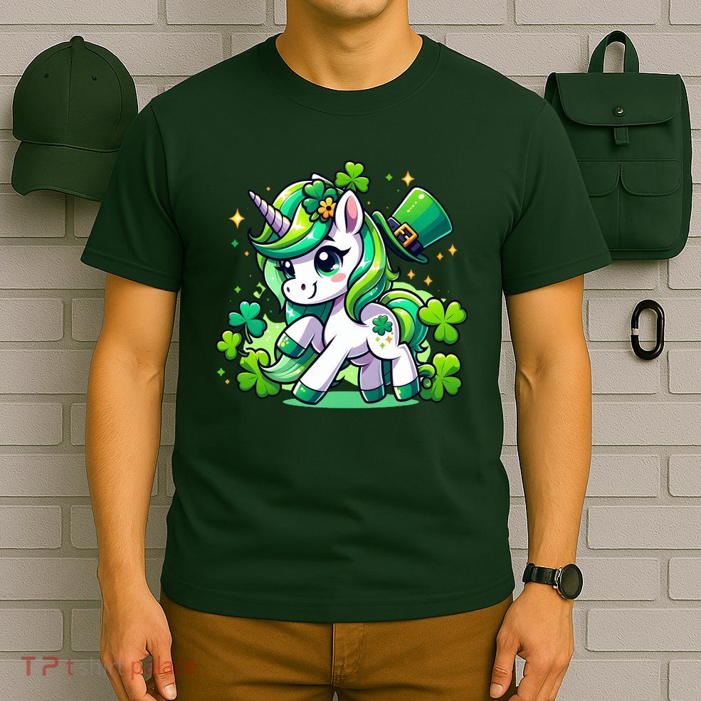 St Patrick Day Irish Unicorn Lepricorn T-Shirt