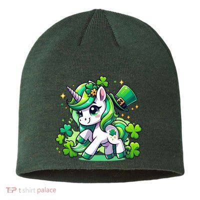 St Patrick Day Irish Unicorn Lepricorn Sustainable Beanie