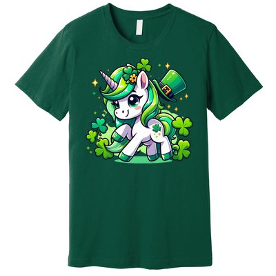 St Patrick Day Irish Unicorn Lepricorn Premium T-Shirt