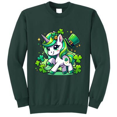 St Patrick Day Irish Unicorn Lepricorn Tall Sweatshirt