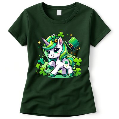 St Patrick Day Irish Unicorn Lepricorn Womens T-Shirt