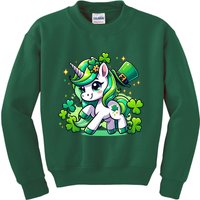 St Patrick Day Irish Unicorn Lepricorn Kids Sweatshirt