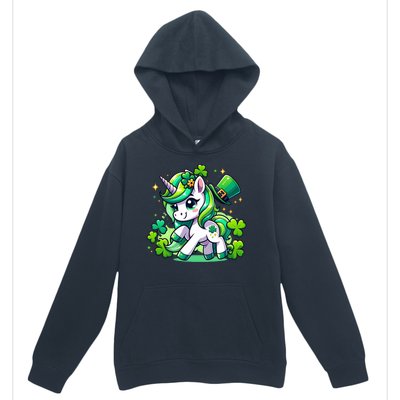 St Patrick Day Irish Unicorn Lepricorn Urban Pullover Hoodie