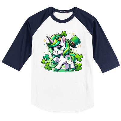 St Patrick Day Irish Unicorn Lepricorn Baseball Sleeve Shirt