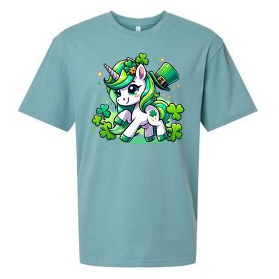 St Patrick Day Irish Unicorn Lepricorn Sueded Cloud Jersey T-Shirt